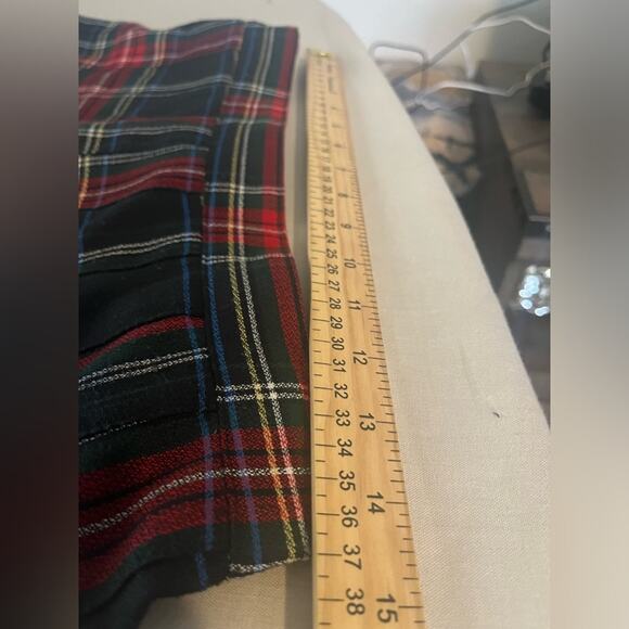 Vintage 80s Tartan Pleated  Skirt Plus Size - Picture 6 of 8